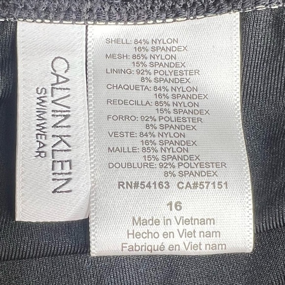 Calvin Klein BLACK Mesh-Inset Tummy Control One-Piece Swimsuit - Picture 11 of 13